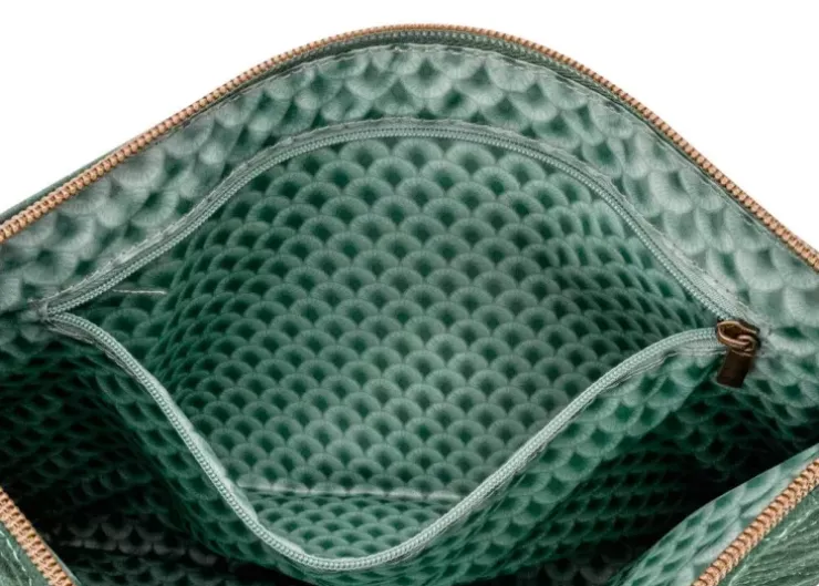 Necessaire|Pip Studio Flaches Necessaire Gross Samt Quiltey Days Grun