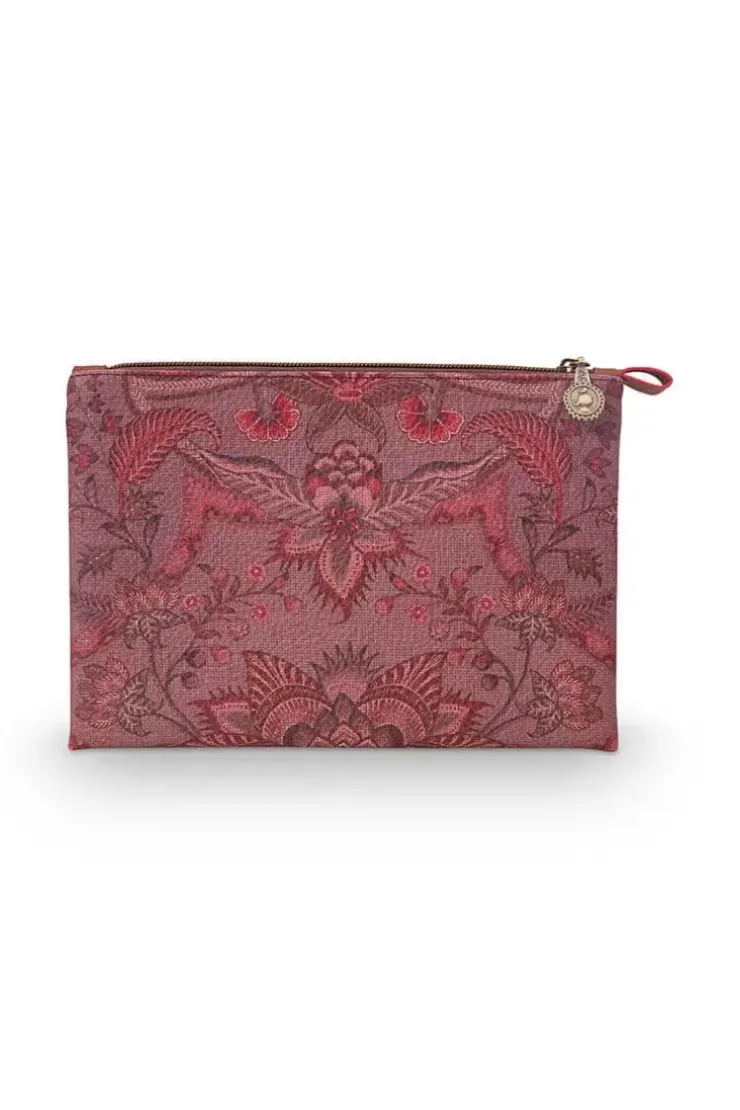 Necessaire|Pip Studio Flaches Necessaire Medium Kyoto Festival Dunkel Rosa