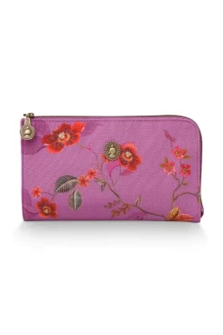Necessaire|Pip Studio Flaches Necessaire Reisverschluss Kawai Flower Fuchsia