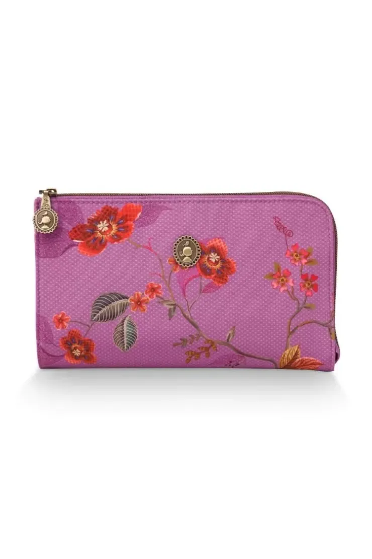 Necessaire|Pip Studio Flaches Necessaire Reisverschluss Kawai Flower Fuchsia