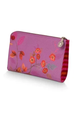 Necessaire|Pip Studio Flaches Necessaire Reisverschluss Kawai Flower Fuchsia