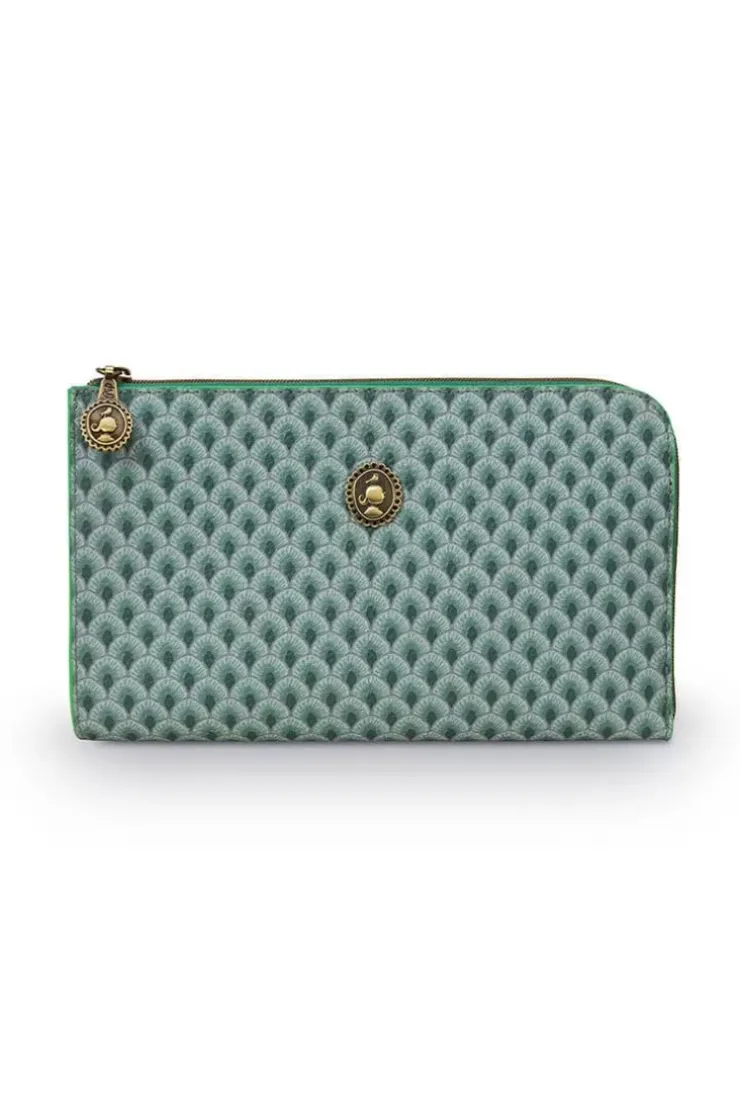 Beautycases|Pip Studio Flaches Necessaire Reisverschluss Suki Grun