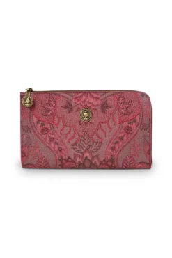 Necessaire|Pip Studio Flaches Necessaire Reisverschluss Kyoto Festival Dunkel Rosa