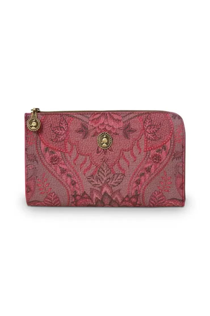 Necessaire|Pip Studio Flaches Necessaire Reisverschluss Kyoto Festival Dunkel Rosa