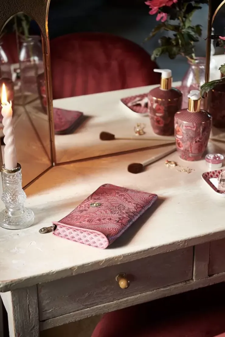 Necessaire|Pip Studio Flaches Necessaire Reisverschluss Kyoto Festival Dunkel Rosa