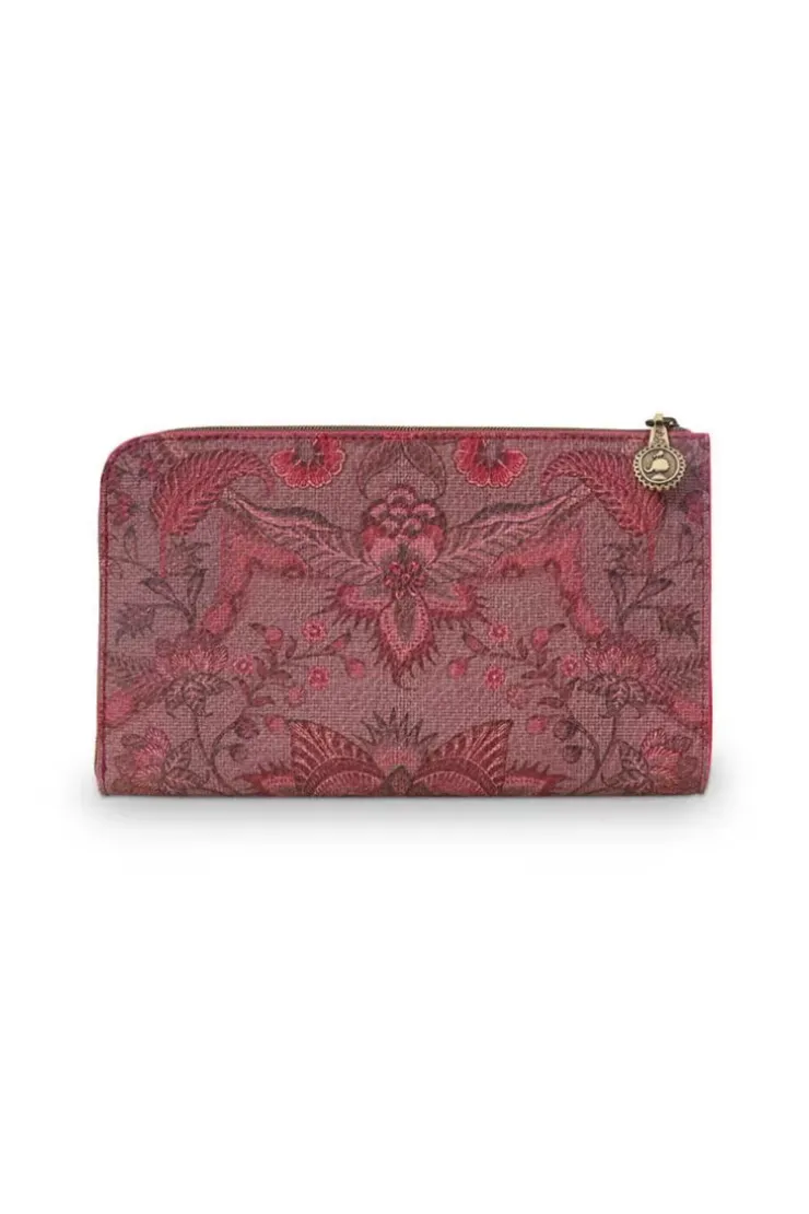 Necessaire|Pip Studio Flaches Necessaire Reisverschluss Kyoto Festival Dunkel Rosa