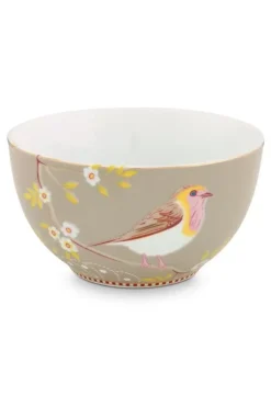 Schalen|Pip Studio Floral Schale Early Bird 15 Cm Khaki