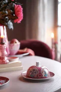 Butterschalen|Pip Studio Flower Festival Butterschale Runden Deco Dunkel Rosa