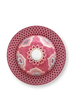 Butterschalen|Pip Studio Flower Festival Butterschale Runden Deco Dunkel Rosa