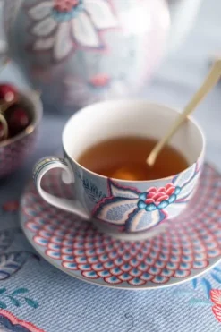 Tasse & Untertasse|Pip Studio Flower Festival Cappuccino Tasse & Undertasse Hellblau