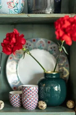 Eierbecher|Pip Studio Flower Festival Eierbecher Rot-Hell Blau