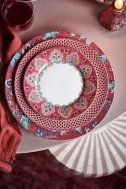 Frühstücksteller|Pip Studio Flower Festival Frühstücksteller Dunkel 21 Cm Rosa