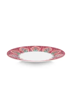 Frühstücksteller|Pip Studio Flower Festival Frühstücksteller Dunkel 21 Cm Rosa