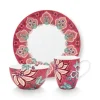 Porzellan Sets|Pip Studio Flower Festival Fruhstuck Set/3 Dunkel Rosa
