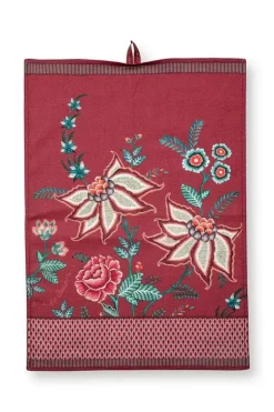Geschirrtuch|Pip Studio Flower Festival Geschirrtuch Dunkel Rosa