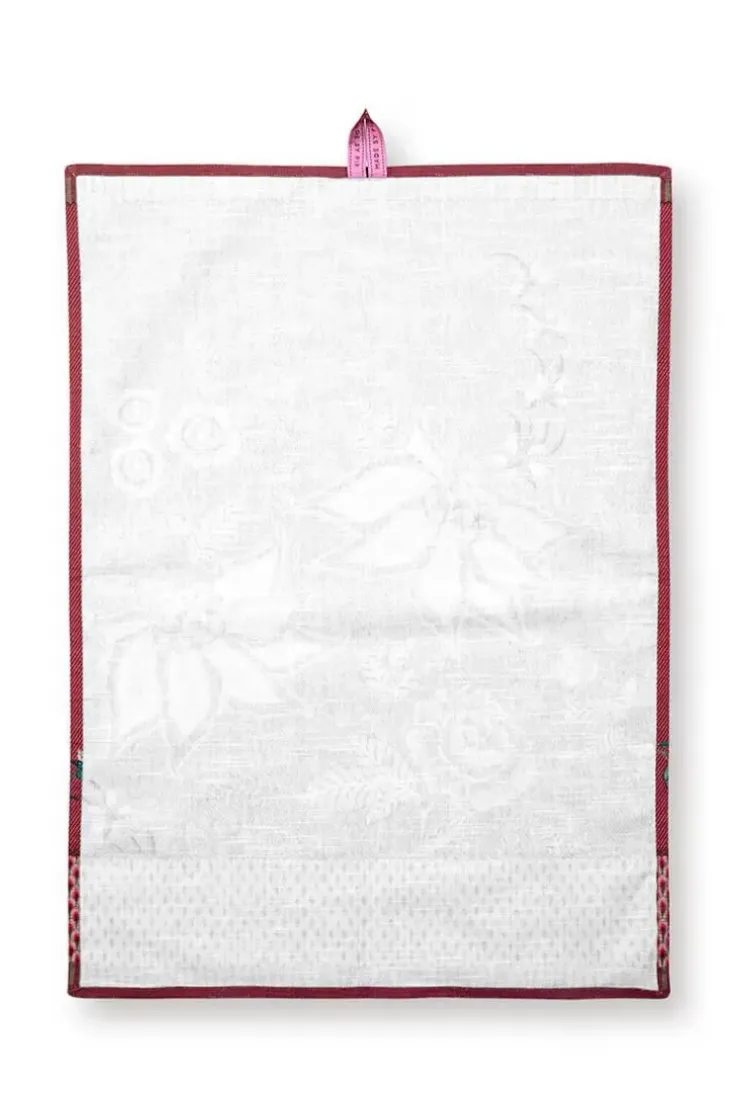 Geschirrtuch|Pip Studio Flower Festival Geschirrtuch Dunkel Rosa