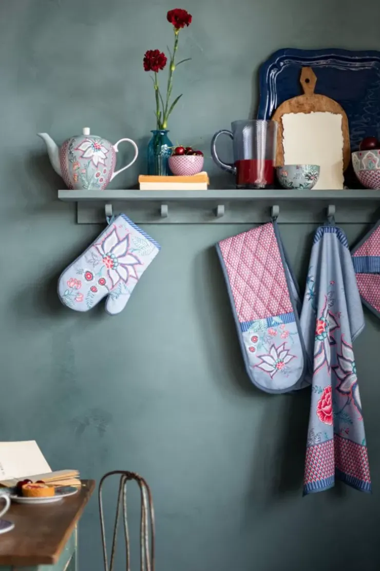 Ofenhandschuhe|Pip Studio Flower Festival Ofenhandschuh Blau