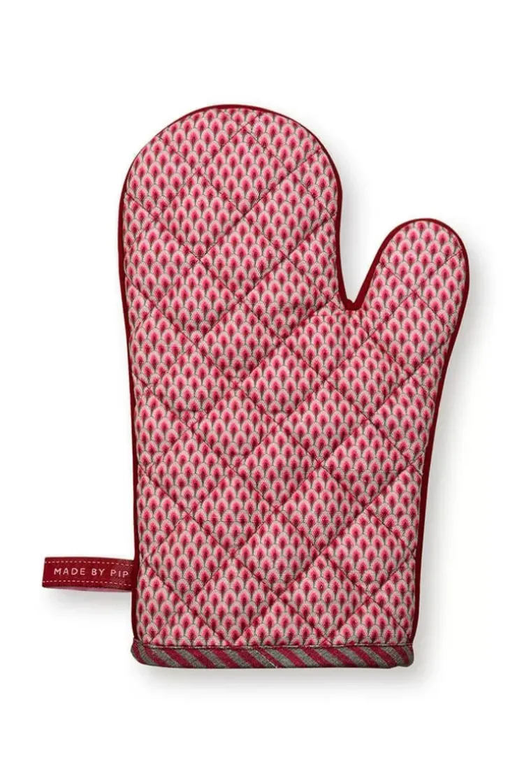 Ofenhandschuhe|Pip Studio Flower Festival Ofenhandschuh Dunkel Rosa