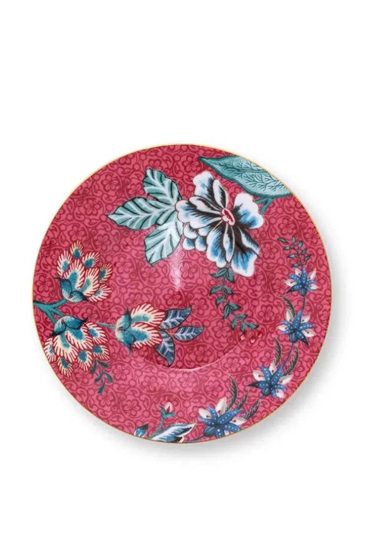 Gebäckteller|Pip Studio Flower Festival Petit Four Dark Pink 12Cm Rosa