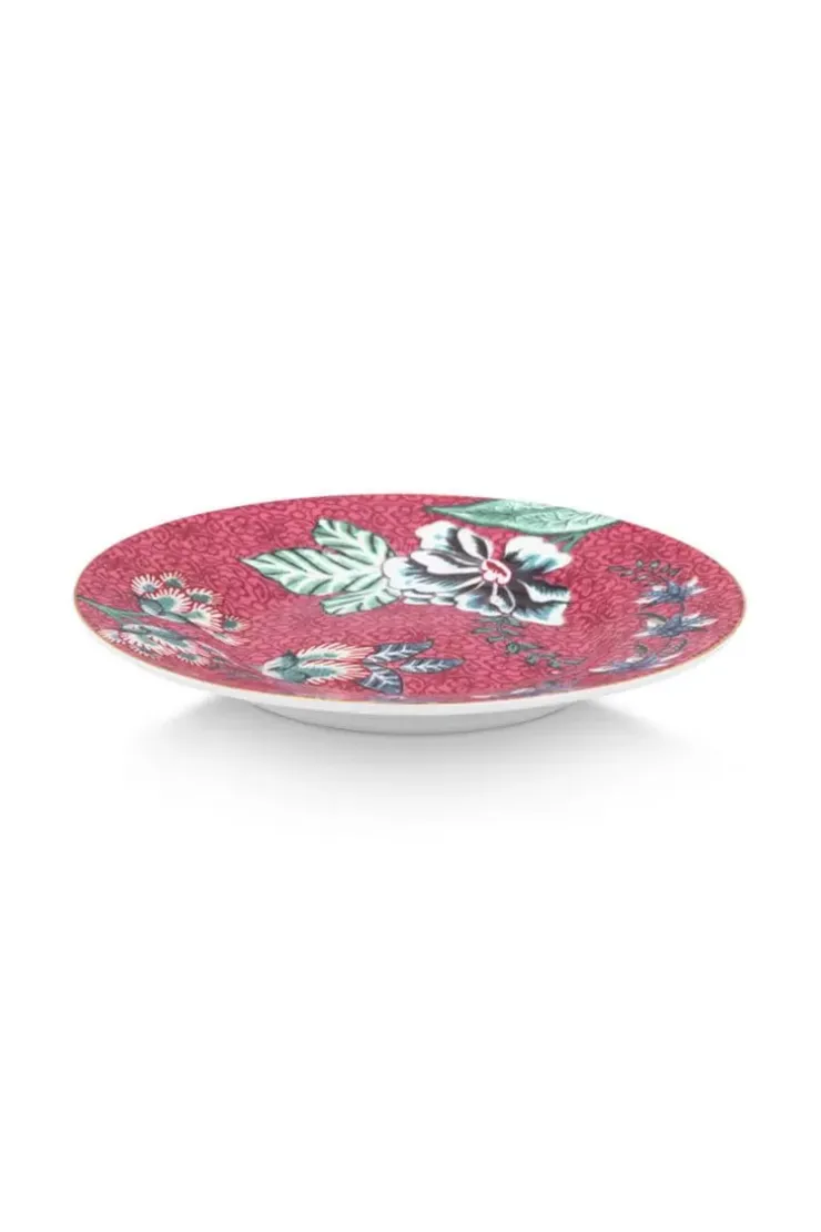 Gebäckteller|Pip Studio Flower Festival Petit Four Dark Pink 12Cm Rosa