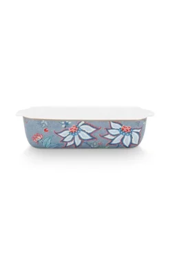 Backgeschirr|Pip Studio Flower Festival Servierschale Rechteckig Hell Blau