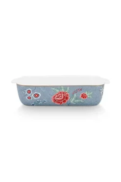 Backgeschirr|Pip Studio Flower Festival Servierschale Rechteckig Hell Blau
