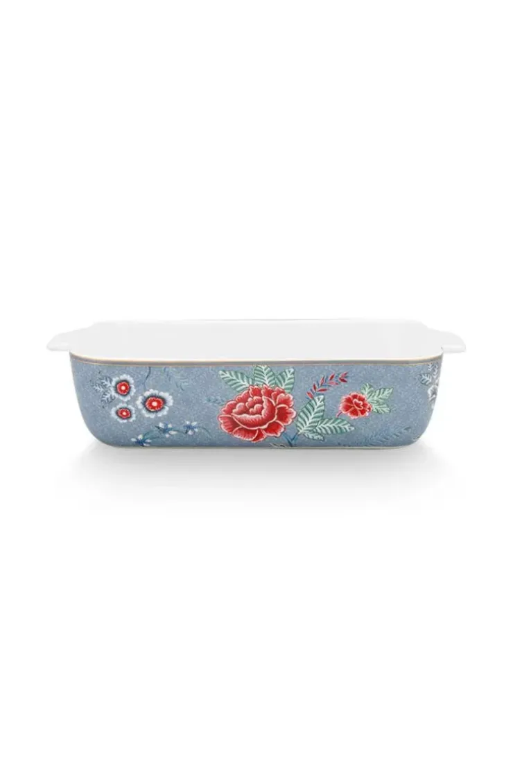 Backgeschirr|Pip Studio Flower Festival Servierschale Rechteckig Hell Blau