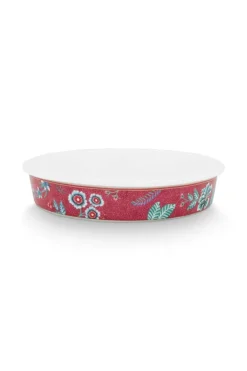Backgeschirr|Pip Studio Flower Festival Servierschale Runden Dunkel Rosa