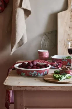 Backgeschirr|Pip Studio Flower Festival Servierschale Runden Dunkel Rosa