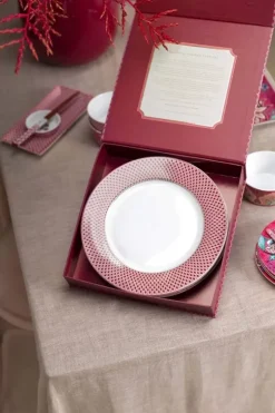 Porzellan Sets|Pip Studio Flower Festival Set/4 Essteller Dunkel 26.5Cm Rosa