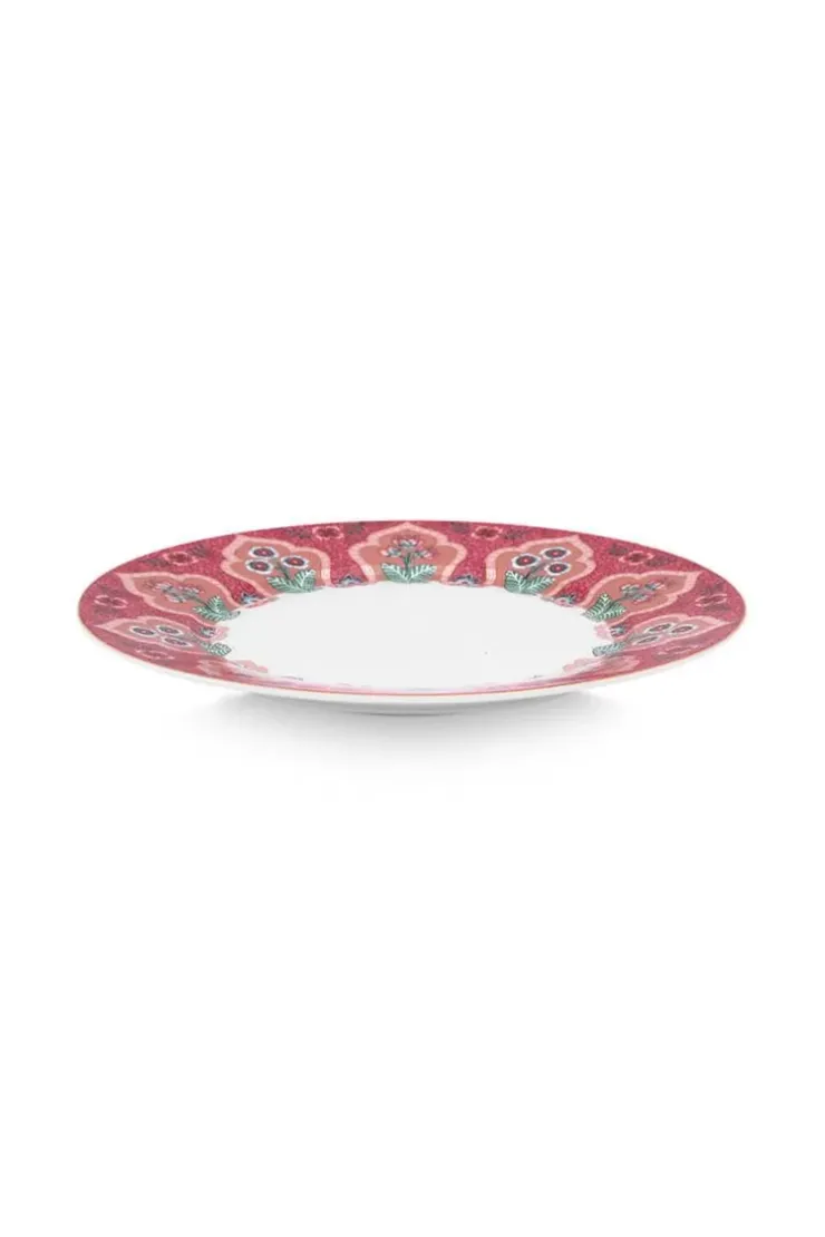 Porzellan Sets|Pip Studio Flower Festival Set/4 Frühstücksteller Dunkel 21Cm Rosa