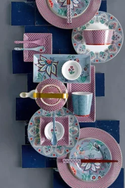 Porzellan Sets|Pip Studio Flower Festival Set/4 Frühstücksteller Hell 21Cm Blau