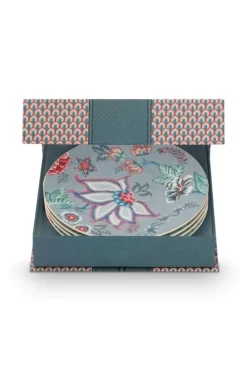 Porzellan Sets|Pip Studio Flower Festival Set/4 Gebäckteller Hell 17Cm Blau