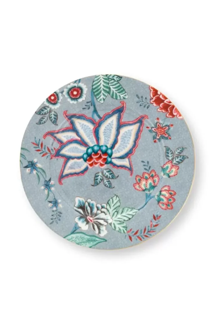 Porzellan Sets|Pip Studio Flower Festival Set/4 Gebäckteller Hell 17Cm Blau