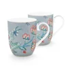 Porzellan Sets|Pip Studio Flower Festival Set/2 Tassen Klein Hell Blau