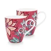 Porzellan Sets|Pip Studio Flower Festival Set/2 Tassen Gross Dunkel Rosa