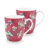 Porzellan Sets|Pip Studio Flower Festival Set/2 Tassen Klein Dunkel Rosa
