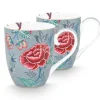 Porzellan Sets|Pip Studio Flower Festival Set/2 Tassen Xl Hell Blau