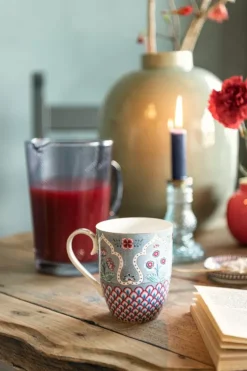 Teetassen|Pip Studio Flower Festival Tasse Gross Deco Hell Blau