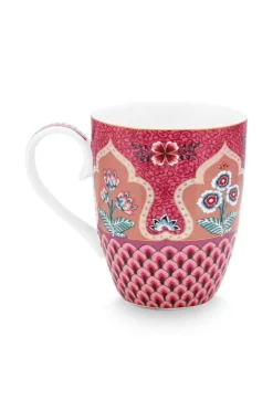 Teetassen|Pip Studio Flower Festival Tasse Gross Deco Dunkel Rosa