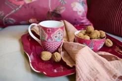 Teetassen|Pip Studio Flower Festival Tasse Gross Deco Dunkel Rosa