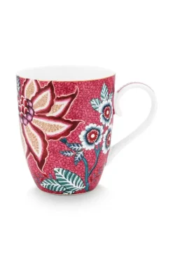 Teetassen|Pip Studio Flower Festival Tasse Gross Dunkel Rosa