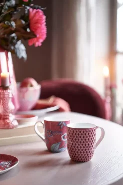 Kaffeetassen|Pip Studio Flower Festival Tasse Klein Rot/Dunkel Rosa
