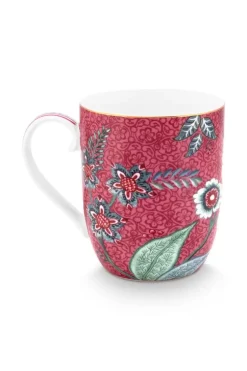 Kaffeetassen|Pip Studio Flower Festival Tasse Klein Dunkel Rosa