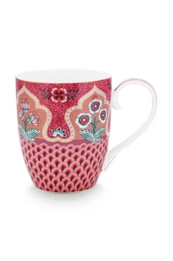 Teetassen|Pip Studio Flower Festival Tasse Xl Deco Dunkel Rosa
