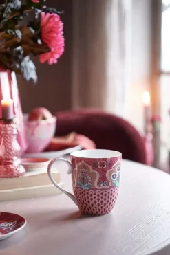 Teetassen|Pip Studio Flower Festival Tasse Xl Deco Dunkel Rosa