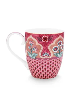 Teetassen|Pip Studio Flower Festival Tasse Xl Deco Dunkel Rosa