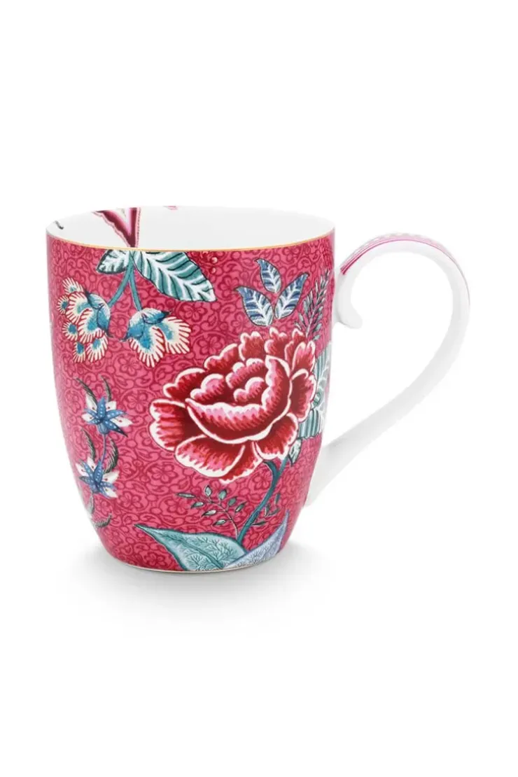 Teetassen|Pip Studio Flower Festival Tasse Xl Dunkel Rosa