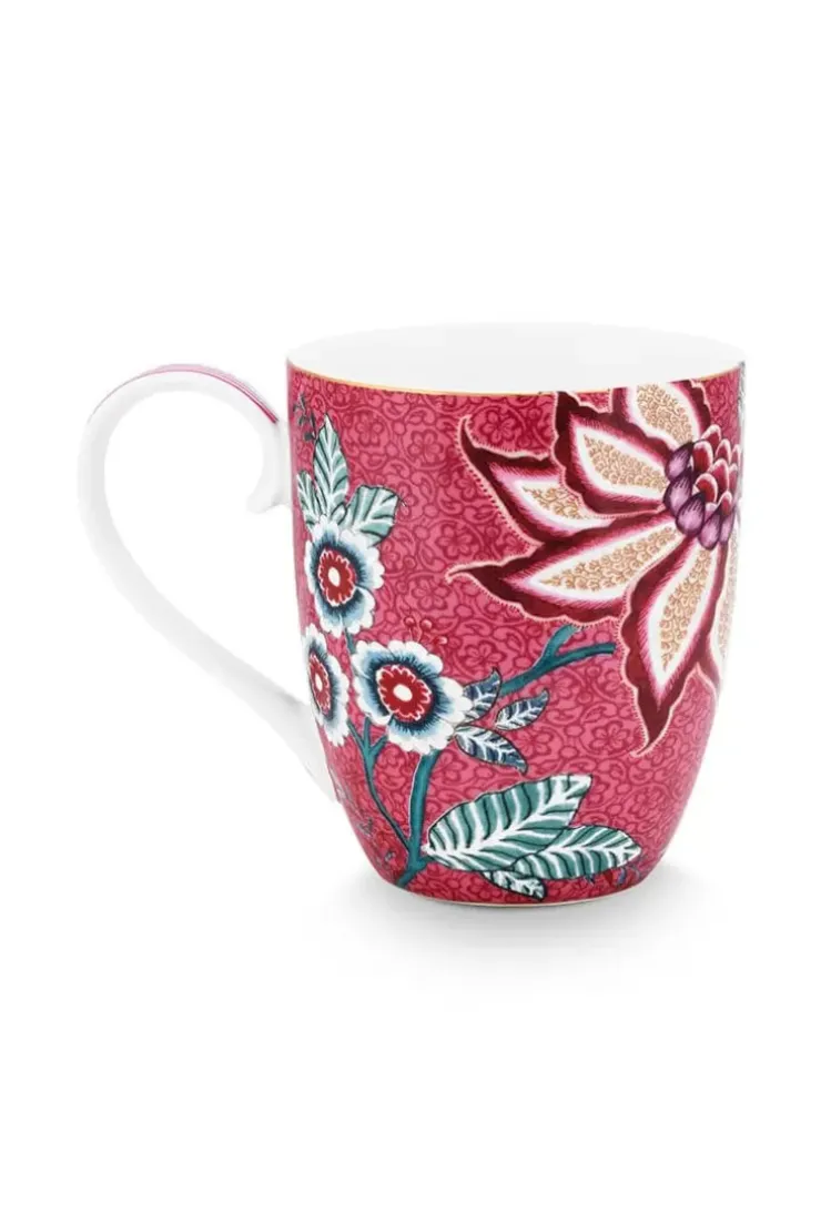 Teetassen|Pip Studio Flower Festival Tasse Xl Dunkel Rosa