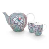 Porzellan Sets|Pip Studio Flower Festival Tee Set/3 Gross Hell Blau